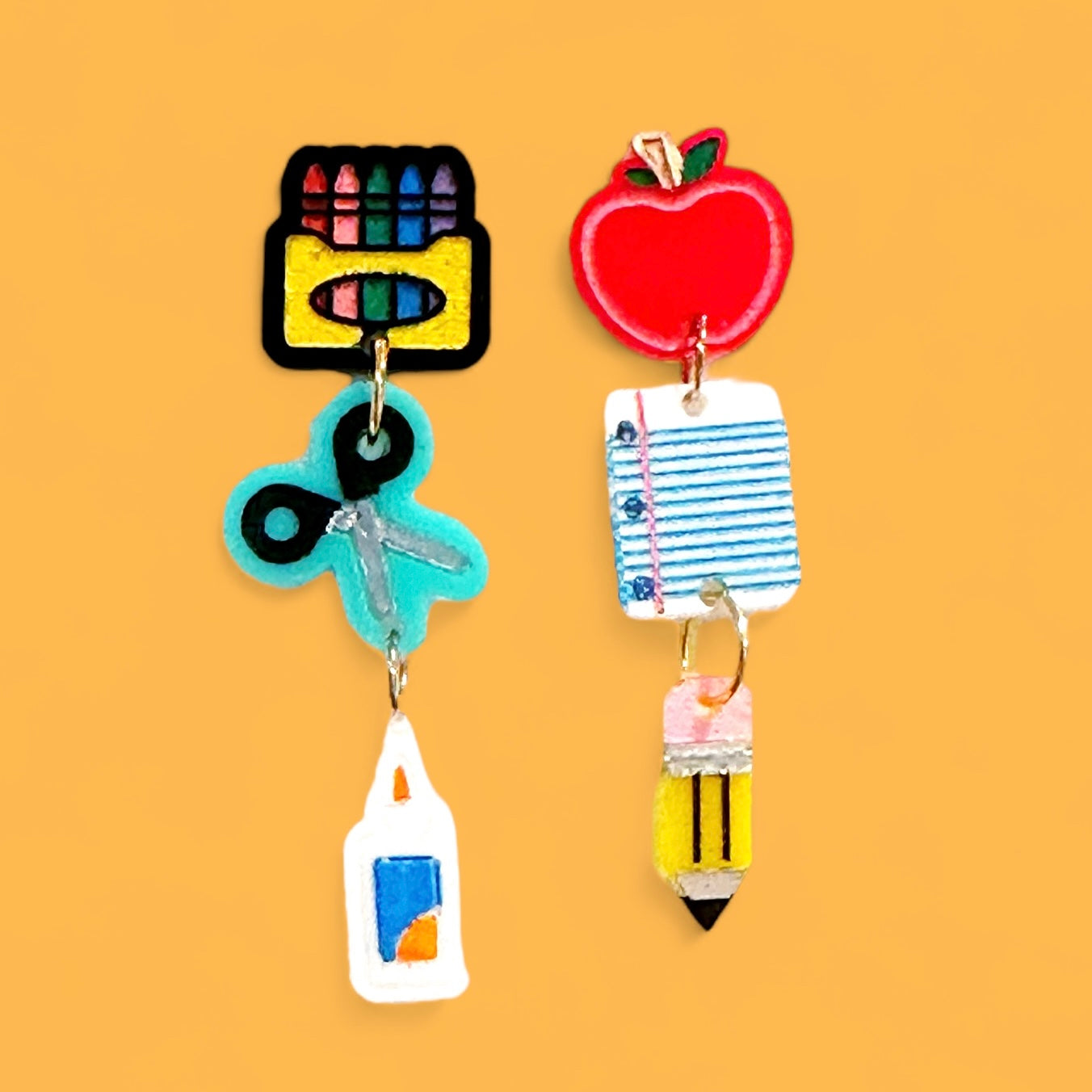 School Supplies Dangle Earrings