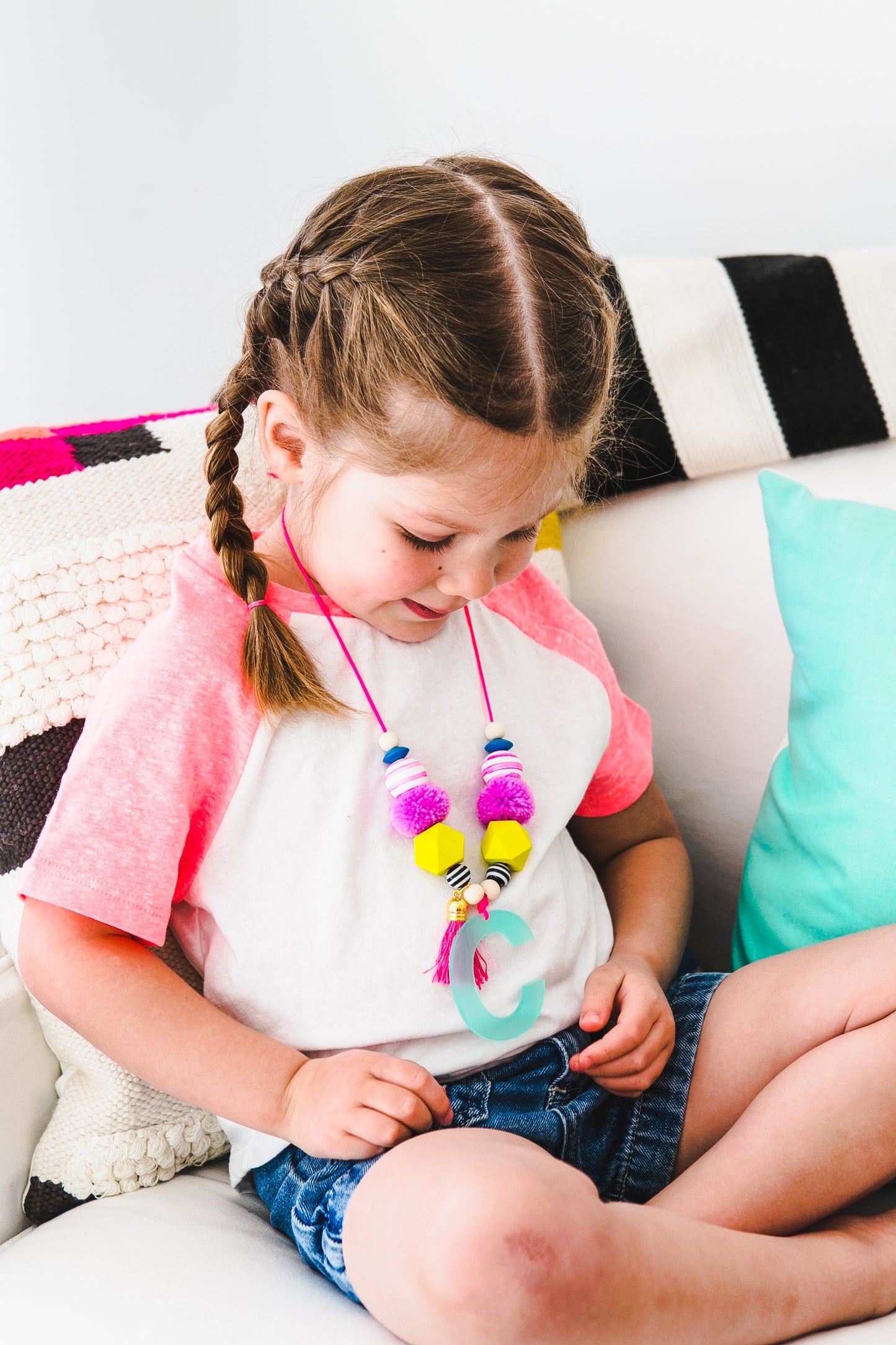 Turquoise Monogram Necklace