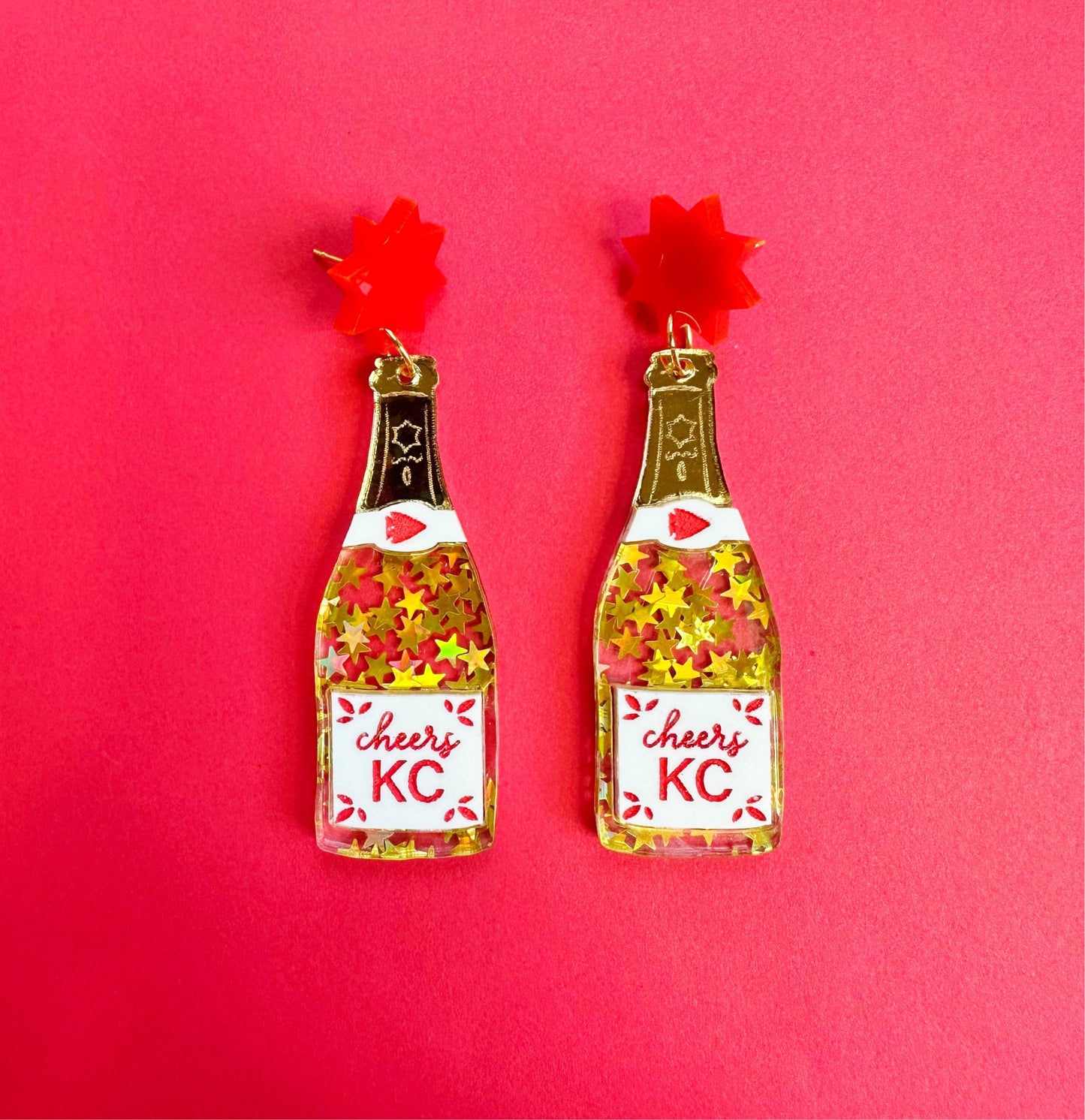 KC Champagne Bottle - Gold Stars