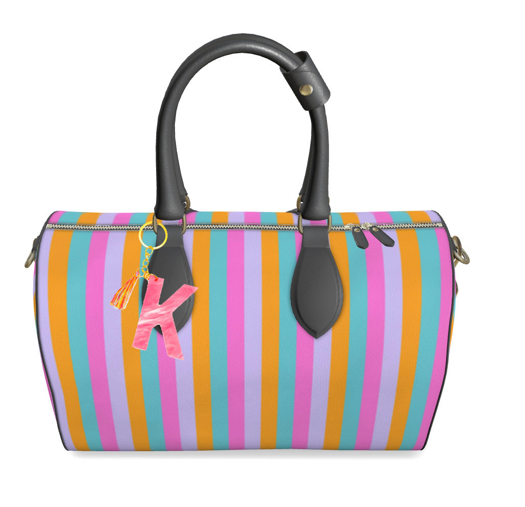 Rainbow Stripe Custom Keychain