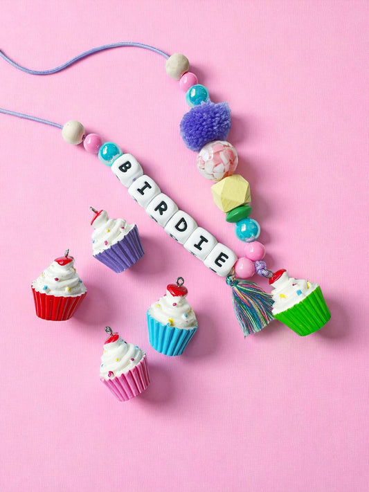 Personalized Cupcake Name Birthday Necklace