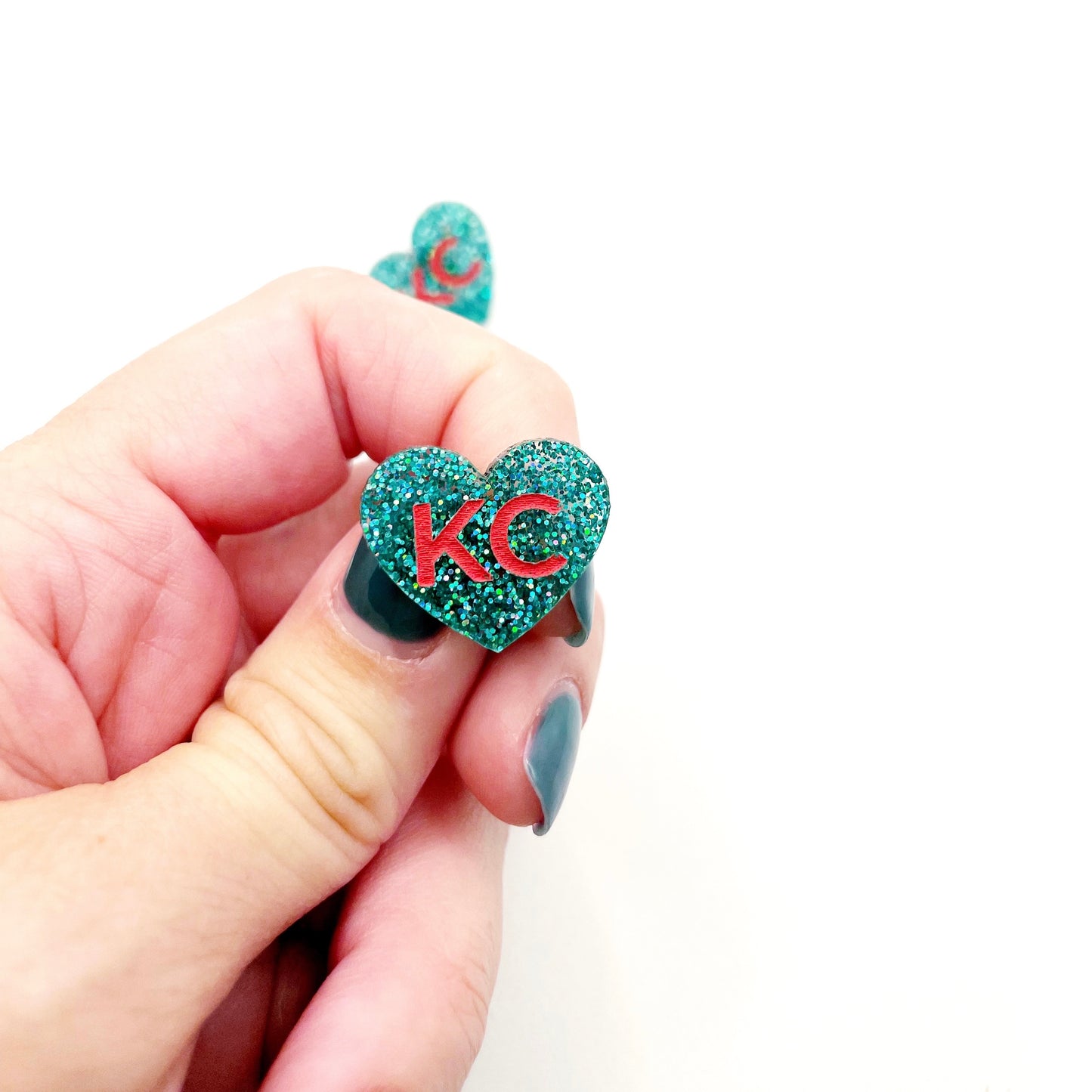 KC Current Heart Studs