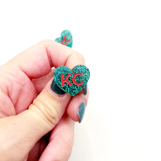 KC Current Heart Studs