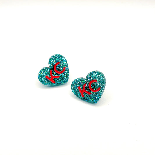 KC Current Heart Studs