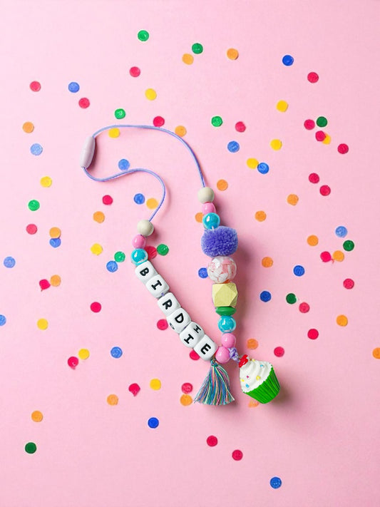 Personalized Cupcake Name Birthday Necklace