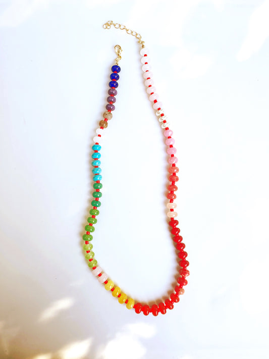 Rainbow Bright Beaded Necklace