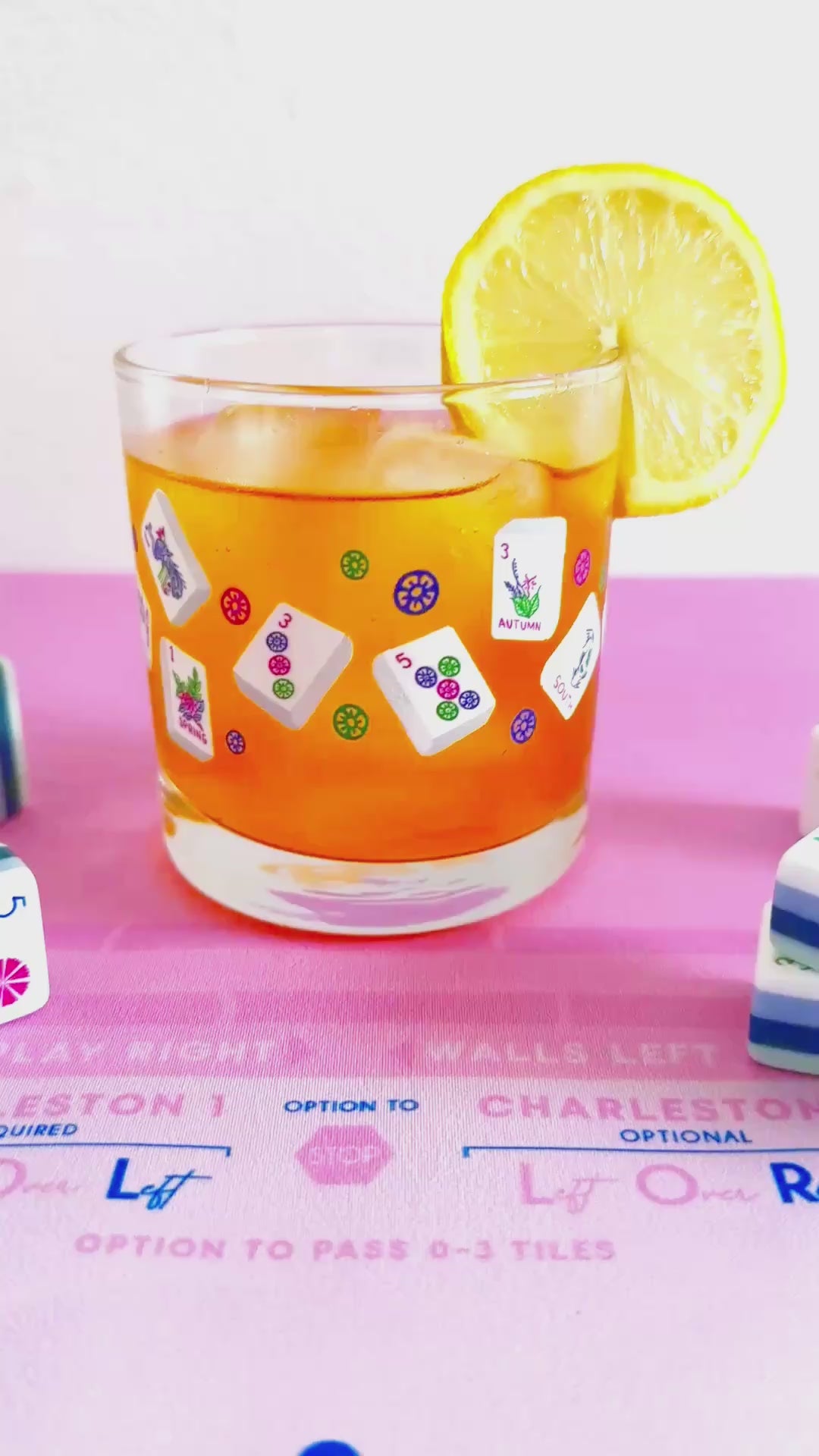 Mahjong Tiles Highball Cocktail Glasses