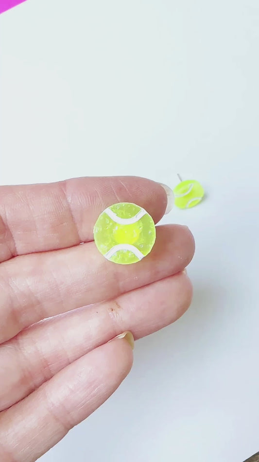 Glitter Tennis Ball Studs
