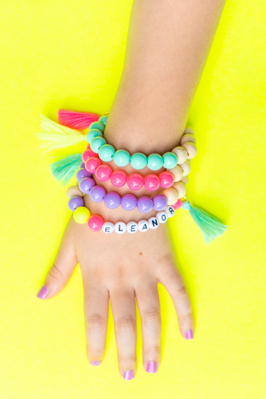 Rainbow Glitter Name Bracelet - a la carte