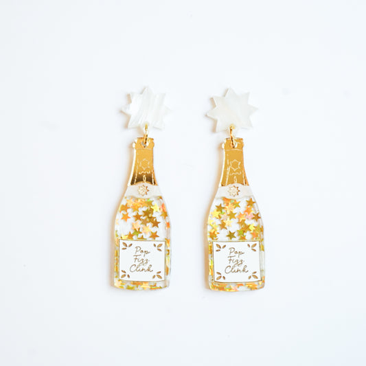 Pop Fizz Clink Earrings - gold stars
